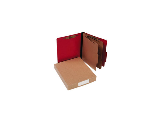 Acco 15669 Presstex Classification Folders, Letter, Six-Section, Executive Red, 10/Box