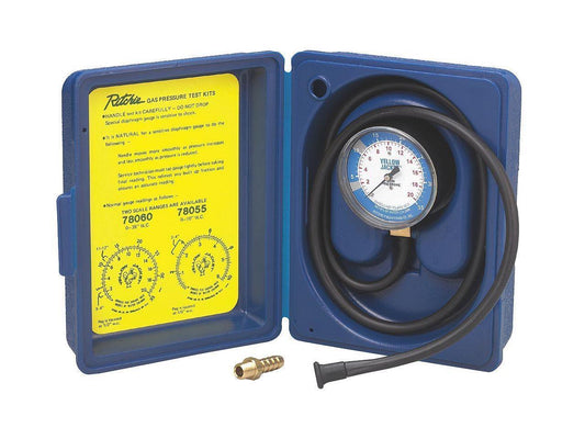 YELLOW JACKET 78055 Gas Pressure Test Kit,0 to10 In WC