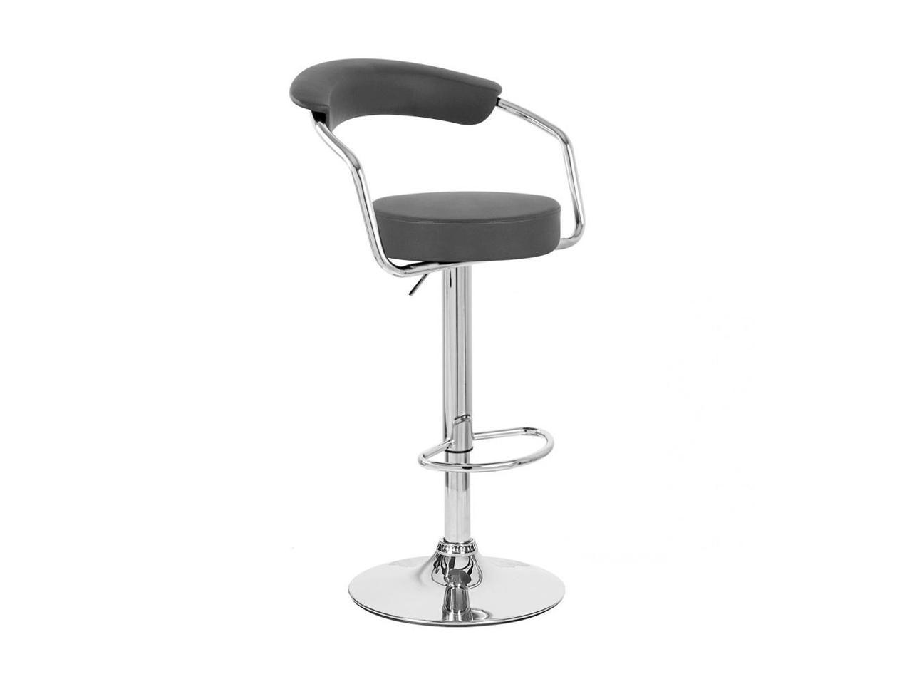 Zool Contemporary Adjustable Faux Leather Barstool - Black Licorice