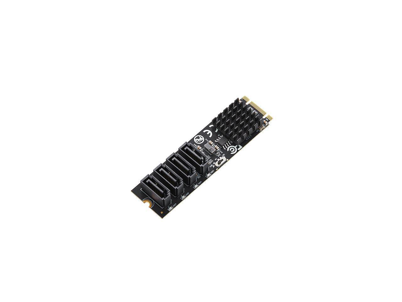 4 port RAID SATA III 6Gbp/s to M.2 B+M Key Adapter PCI-e 3.0 x2 bandwith