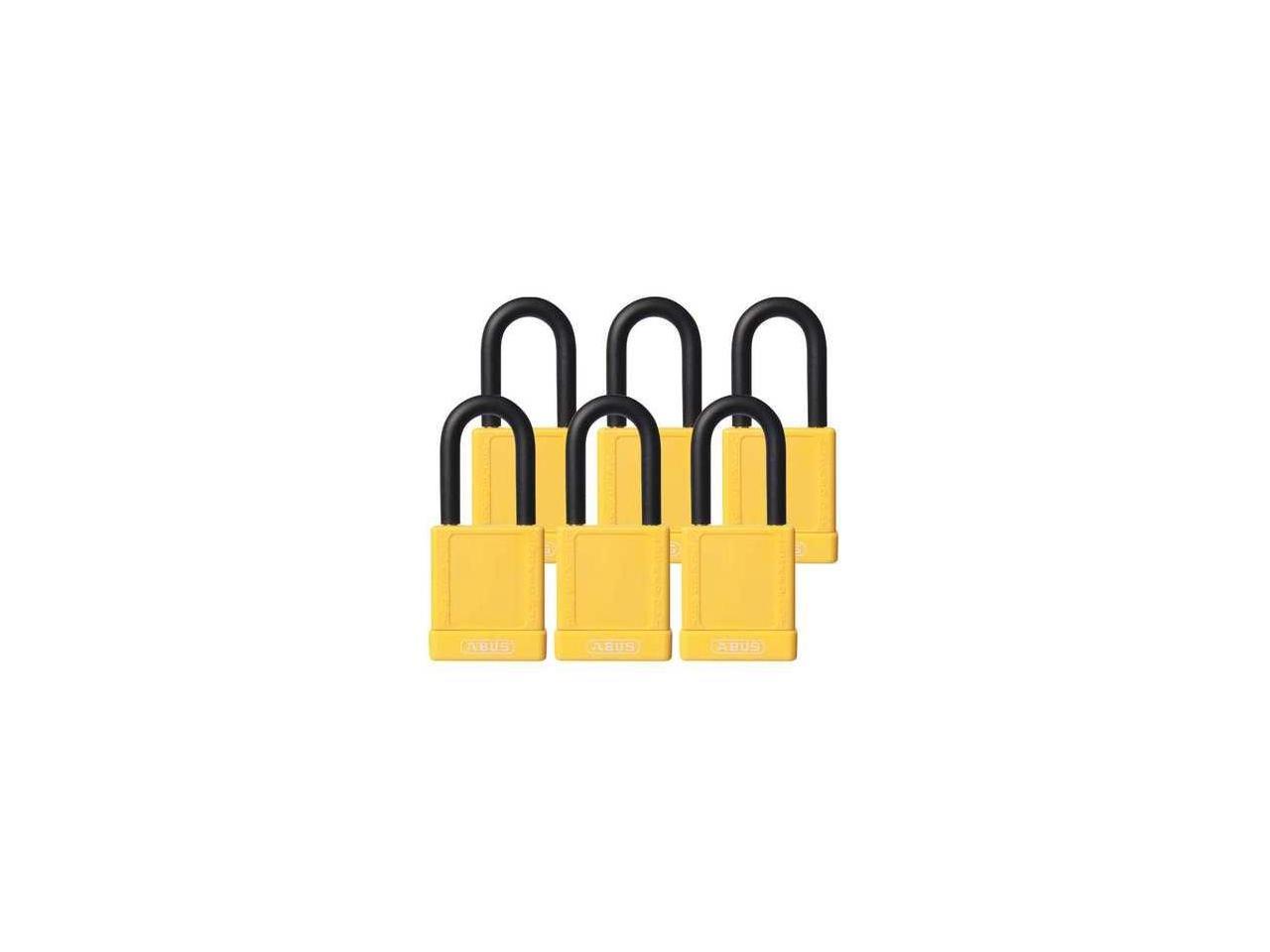 ABUS 74/40 KAX6 YELLOW Lockout Padlock,KA,Yellow,1-3/4H,PK6