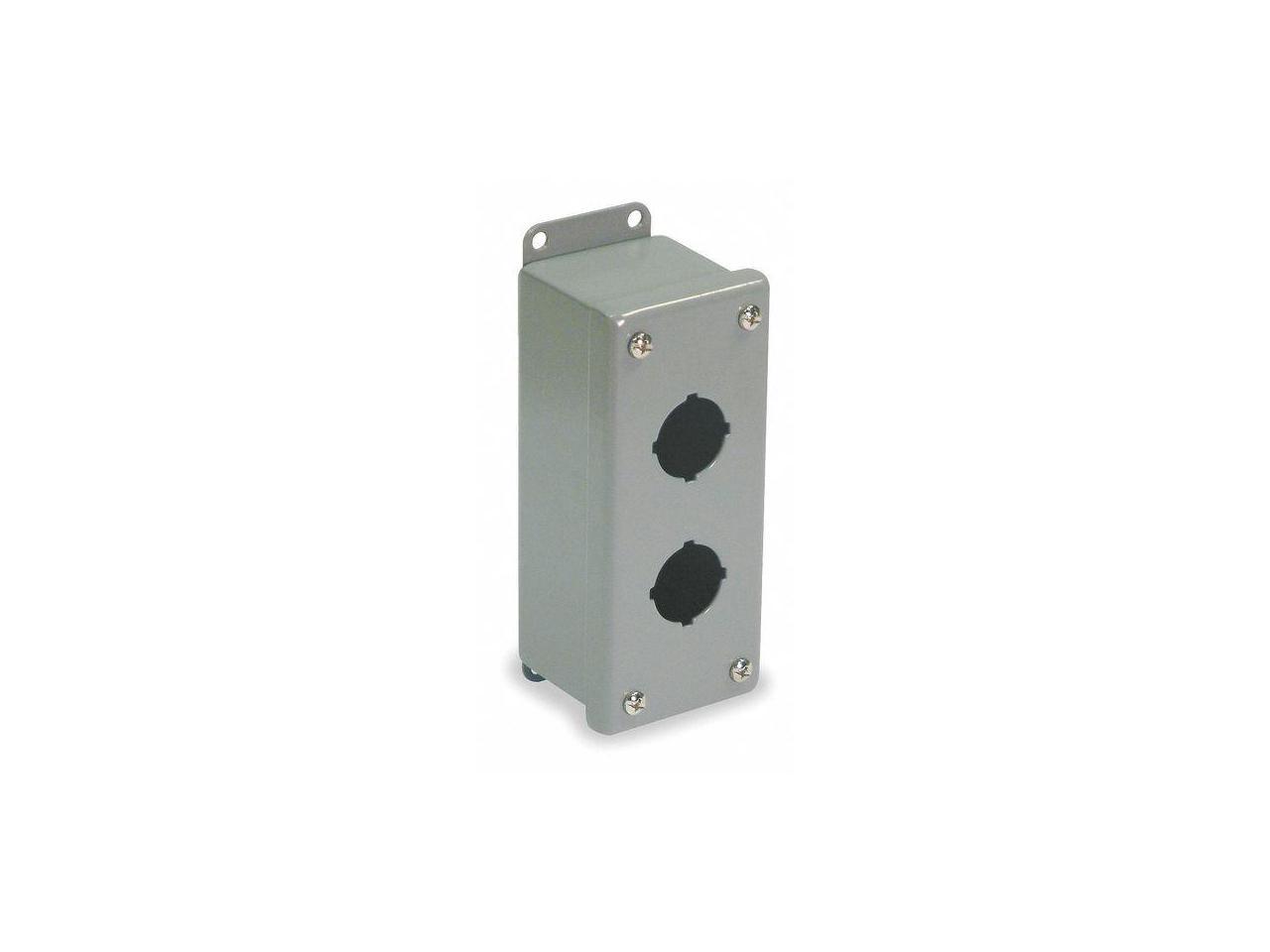 WIEGMANN PSL2 Pushbutton Enclosure,30mm,2 Holes,Steel