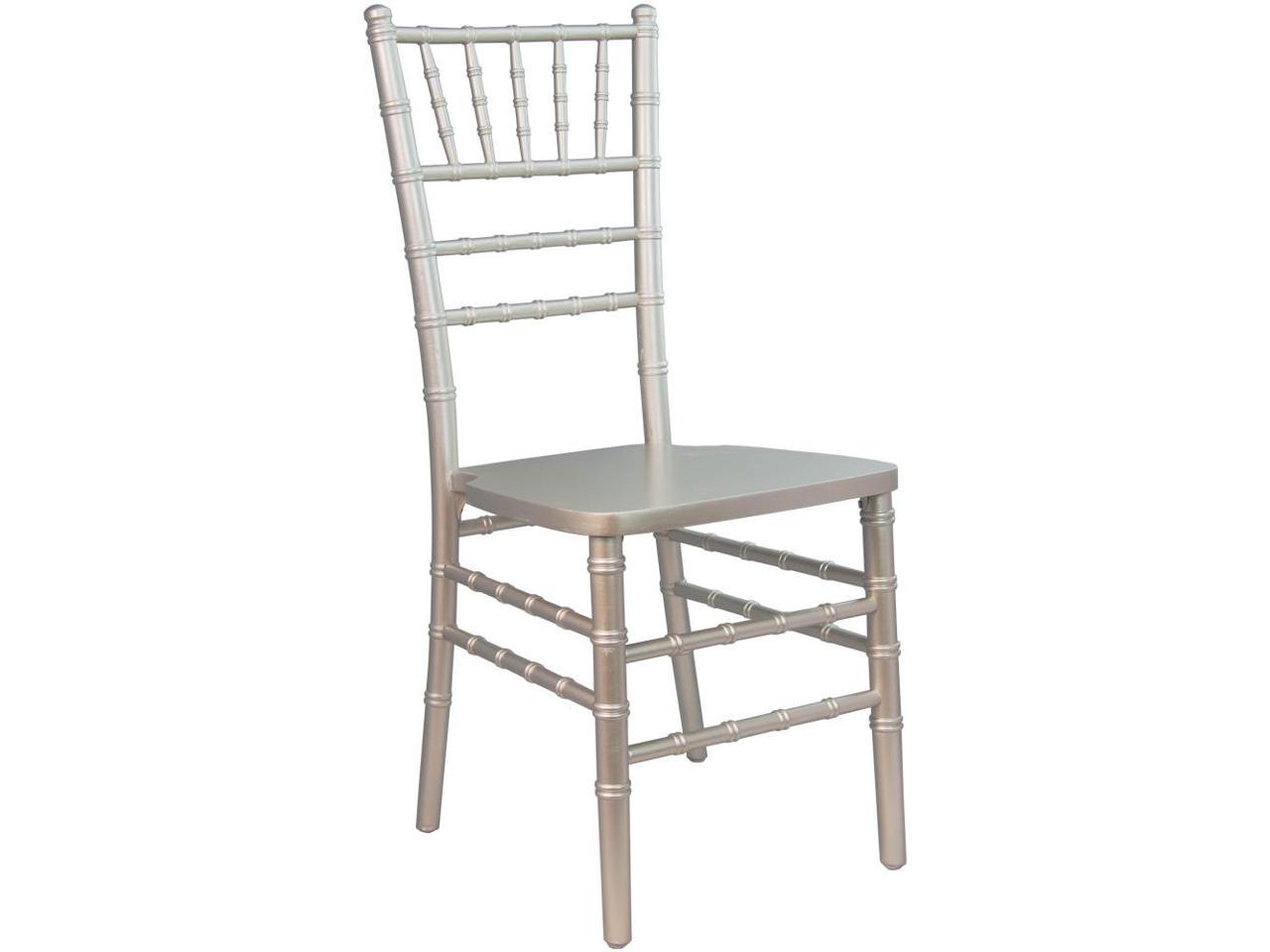 36 Champagne Silver Wooden Stackable Traditional Chiavari Chair