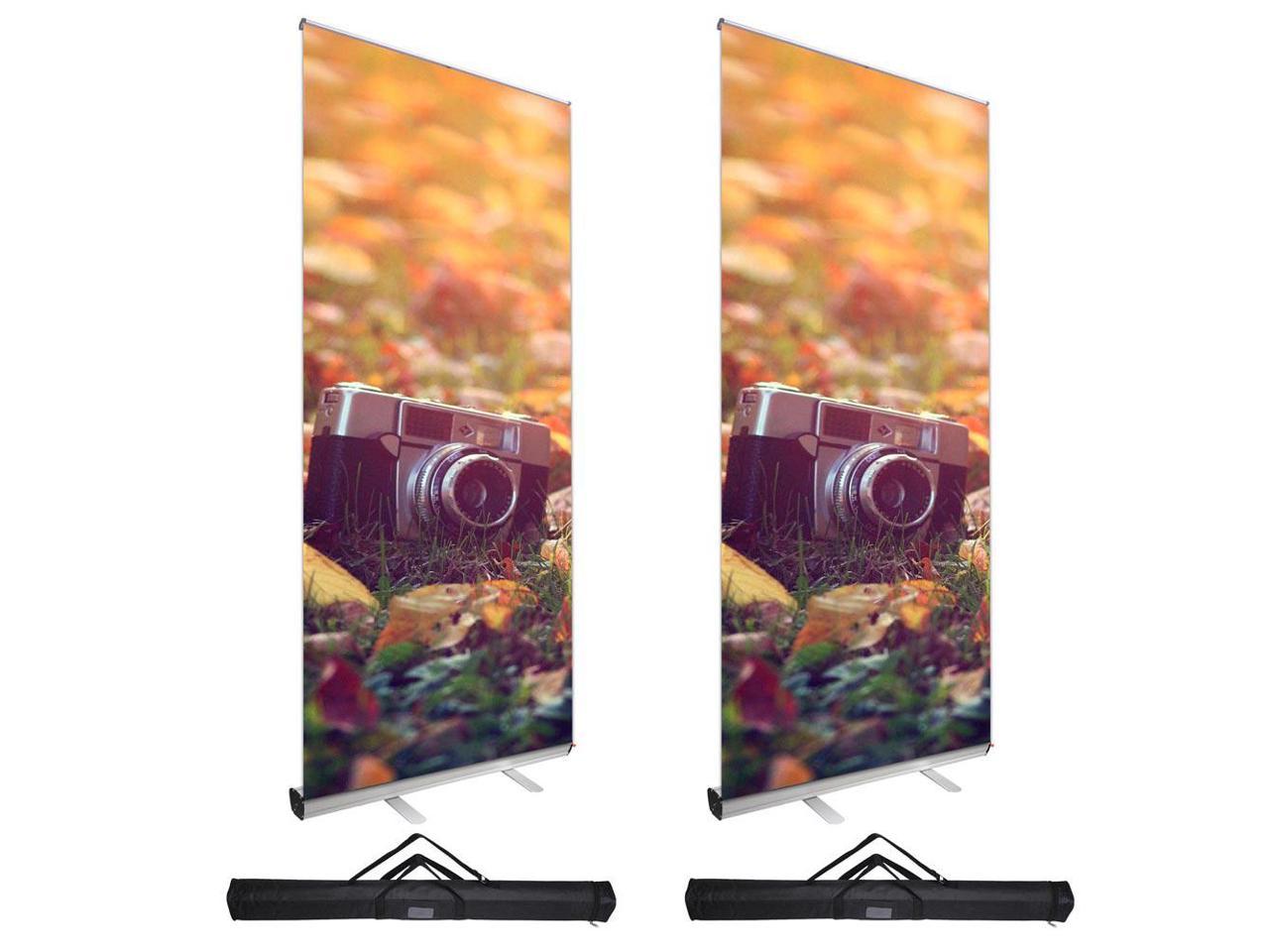 2pcs Whosale 39.5x79 Retractable Roll Up Banner Stand Trade Show Signage Display