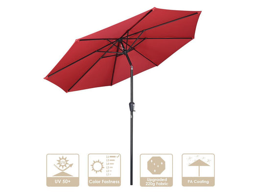 Yescom 9Ft UV50+ Aluminum Outdoor Table Patio Umbrella with Crank Tilt 3000PA Sunshade Deck Yard Garden Pool Balcony