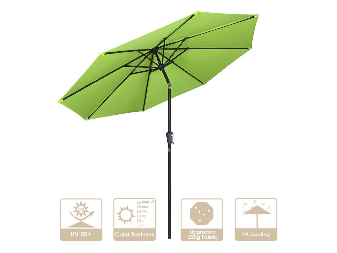 Yescom 9Ft UV50+ 3000PA Outdoor Table Patio Umbrella with Crank Tilt Aluminum Sunshade Deck Garden Yard Poolside Market