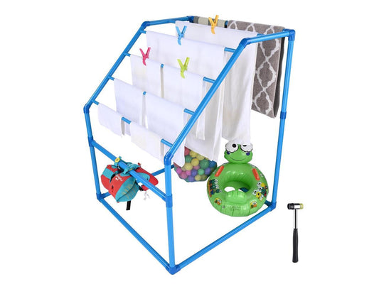 Yescom Outdoor Pool Towel Rack 7 Bar Freestanding Poolside Storage Organizer