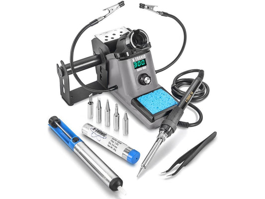 X-Tronic 9080-XR3 - 110 Watt Heavy Duty Fine to Medium Gauge Wire Soldering Iron Station: LED Temperature Display, Sleep Function (0 to 30 Minutes), ¡ãC to¡ãF Function & Calibration Function (¡À 99¡ãC)