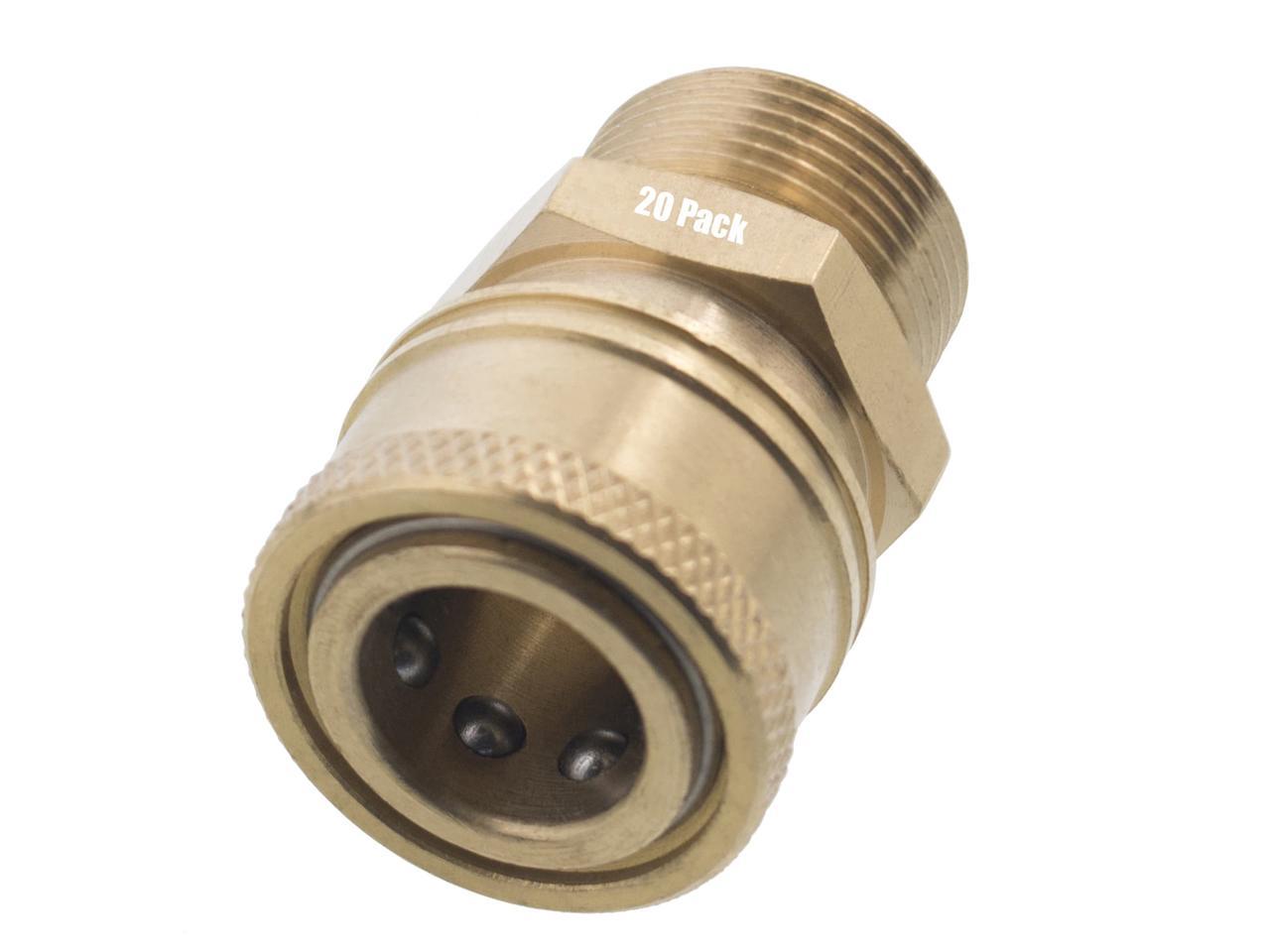 20 Erie Tools MD85.300.122 Pressure Washer M22 Male NPT to 3/8in. Quick Connect Socket Coupler