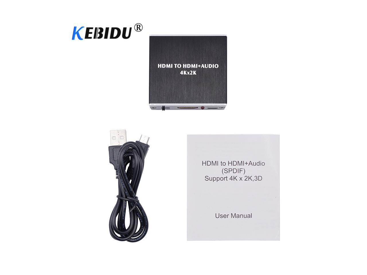 1Pcs HDMI Audio Extractor HDMI to HDMI with Optical TOSLINK SPDIF + 3.5mm Stereo Extractor Converter Audio Splitter Adapter