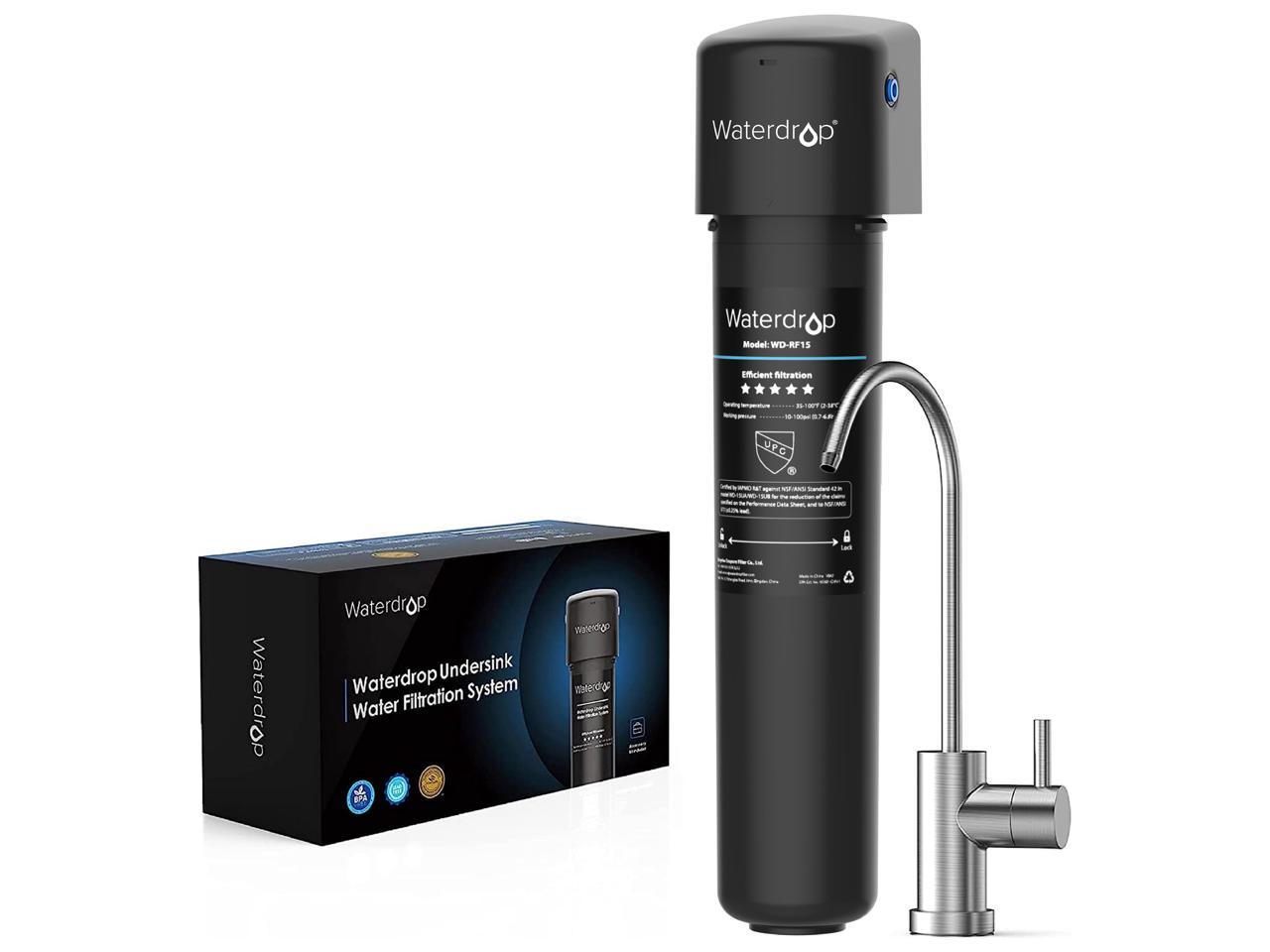 Waterdrop 15UB Under Sink Water Filter System, 16K High Capacity Drinking Water Filtration System, with Dedicated Brushed Nickel Faucet, Reduce Lead, Chlorine, Bad Taste & Odor