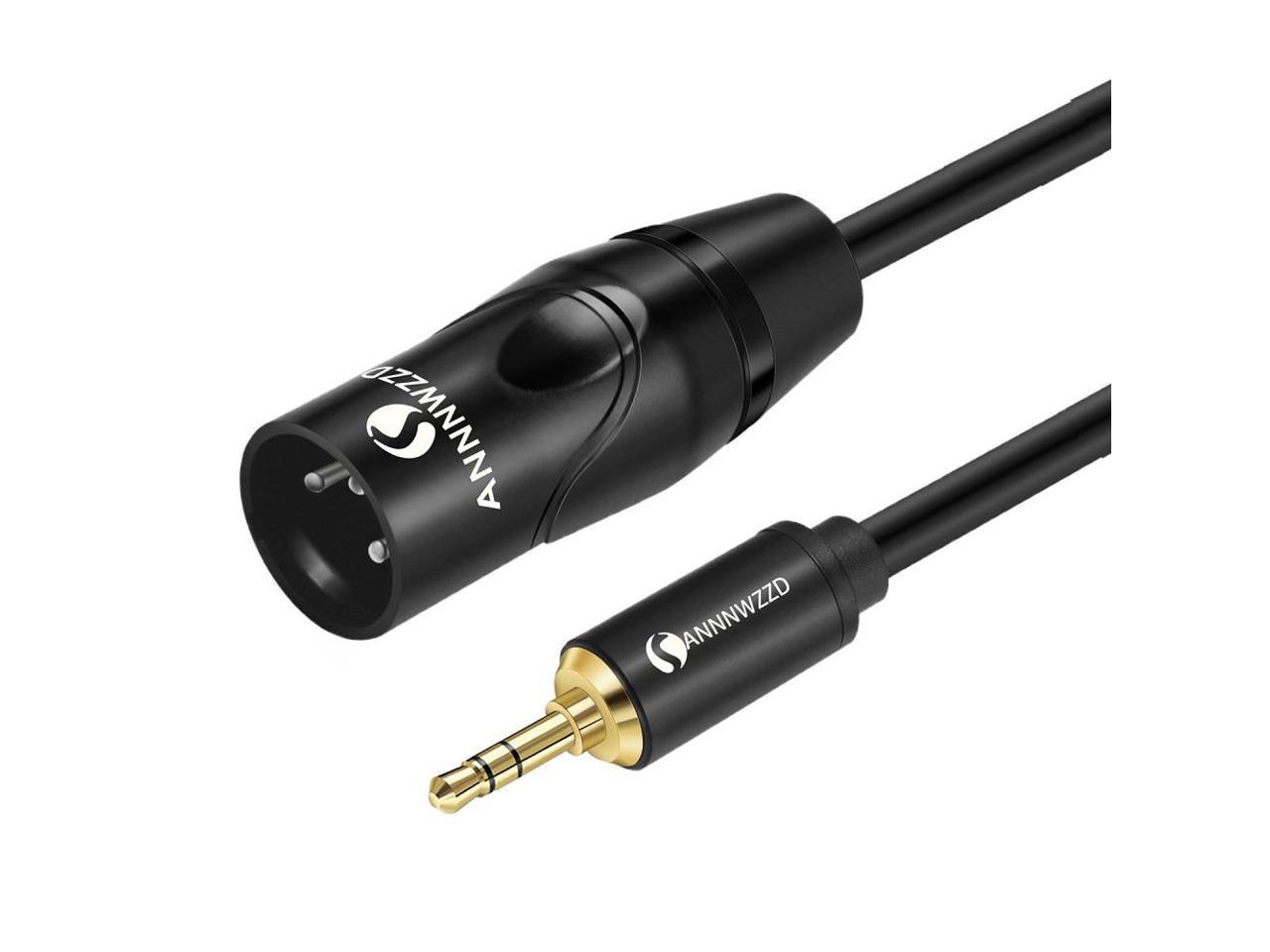 3.5mm 1/8 Inch TRS Stereo To XLR Male Interconnect Audio Cable for professional recording studios live performances schools (1pcs)