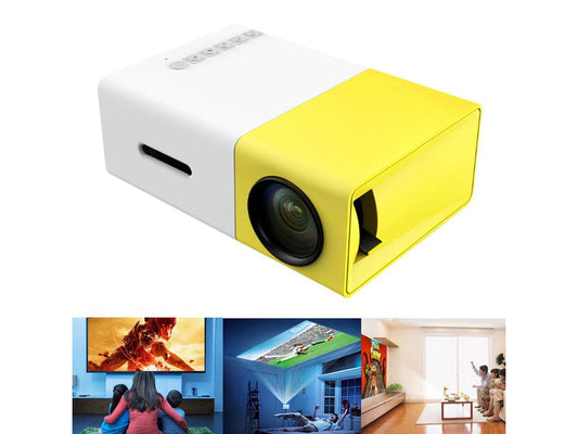 YG-300 LCD Support 1080P Portable LED Projector Home Theater Cinema Yellow