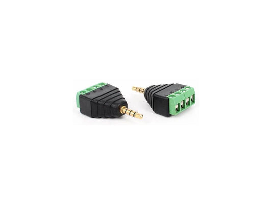 2pcs/lot 3.5 jack 6.35mm connector stereo adapter 3.5mm RCA audio mono channel plug to screw terminal audio mono channel plug(NO8 3.5mm male)