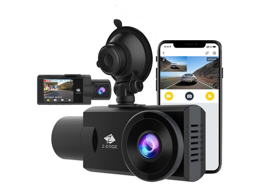 Z-EDGE Uber Dash Cam 2.0 Screen Infrared Night Vision Dual Dash Camera Front and Inside, Dual 1920x1080P Car Camera, with 32GB Memory Card, Super capacitor,GPS, WDR, 150¡ã Wide Angle