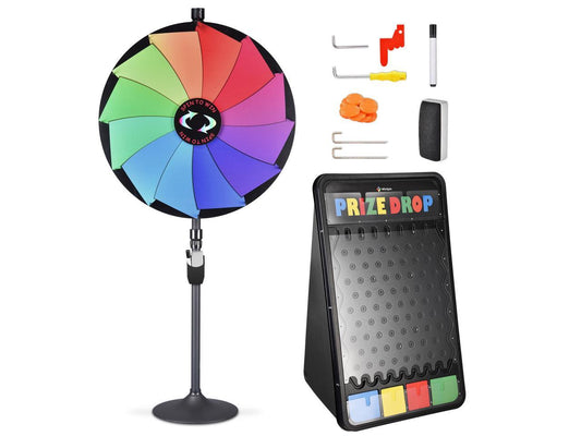 WinSpin 24 Dual Use Prize Wheel Tabletop or Floor Stand Fortune Spinning Wheel for Tradeshow Carnival Game Wheel, Classic Series