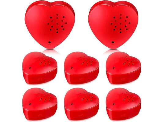 8 Pcs Heart Shape Voice Recorder for Stuffed Animal 40 Second Voice Recorder Audio Recording Device Recordable Gifts for Plush Stuffed Animal Toy Module Record Messages Button Red