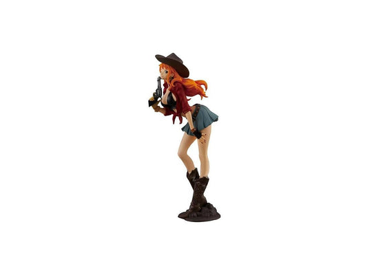 18cm Anime One Piece Figure Pvc Cowboy Luffy Cowboy Nami Action Collectible Model Decorations Doll Toys Model Toy Collection(No Box)(Nami)