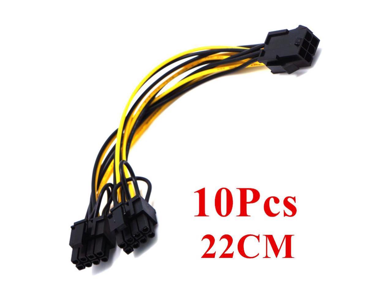 10PCS PCI Express 6 pin Female to Dual 8pin Male PCIE GPU Card Power Cable Adapter