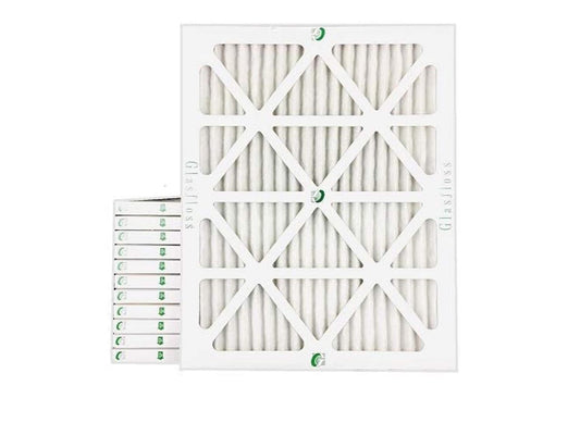 19-7/8 x 21-1/2 x 1 merv 10 pleated air filters by glasfloss. case of 12. replacement filters for carrier, payne, & bryant.