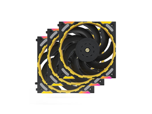 Yeston * Zeaginal ZC-ZHUISHEN TI Black*3 LED 120mm Case Fan,Quiet Edition High Airflow Color LED Case Fan for PC Cases, FDB bearing Fan CPU Coolers Radiators SystemComputer Case Cooling Fan