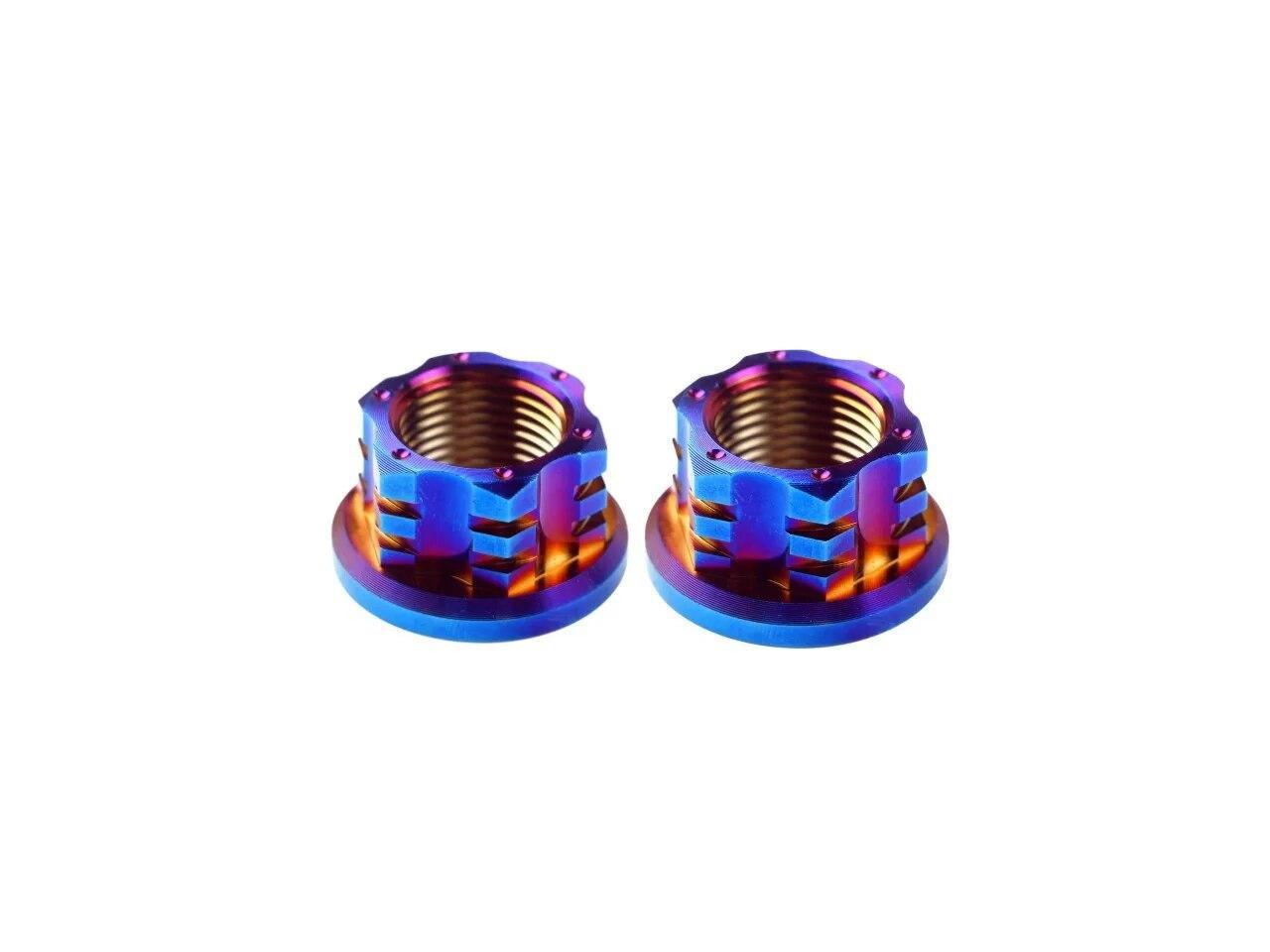 2 Pieces Electric Bike Axle Screw Nut M18 Stainless Steel Colored