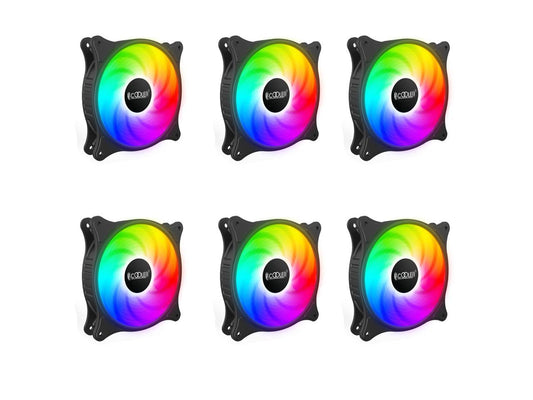 6 Pack SRGB Case Fans,SRGB Dazzling Silent PC Case Fan,120mm SRGB Fans,5V 4PIN RGB Fans,Rifle Bearing Technology,31.68CFM Airflow,Cooler Interface Cooler Cooling Computer Fan,Vibration Reduction,Silen