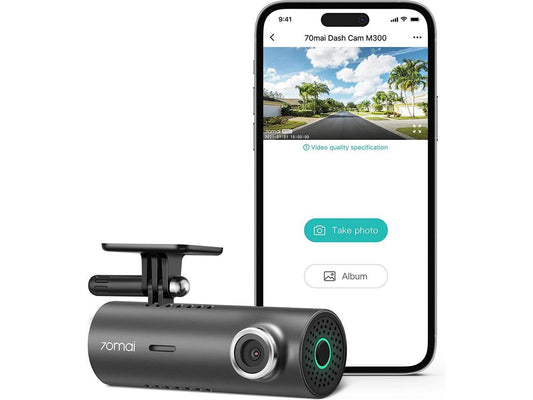 70mai Dash Cam M300, 1296P QHD, Built in WiFi Smart Dash Camera for Cars, 140¡ã Wide-Angle FOV, WDR, Night Vision, iOS/Android Mobile App