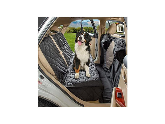 YEENIS Car Seat Cover for Dogs All Covered Back Seat Cover with Mesh Window, Bench and Hammock Seat Cover Combination Detachable Pet Seat Cover Suitable for Most Vehicles (Black, X-Large)