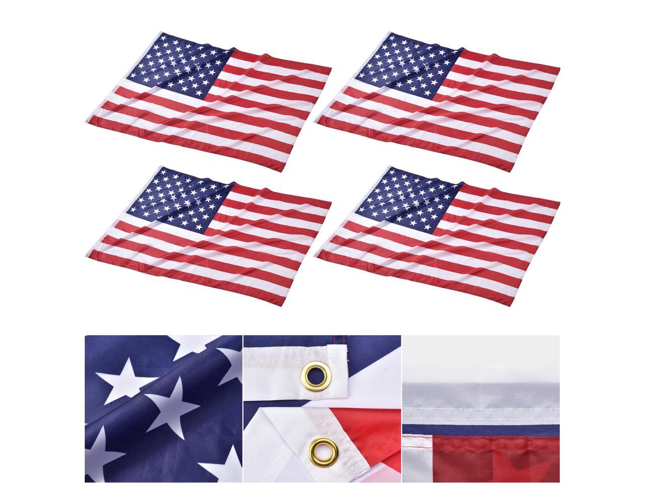 Yescom 4x6 Ft US Flag Fade Resistance Bright Polyester Decoration Outdoor Club 4 Pack