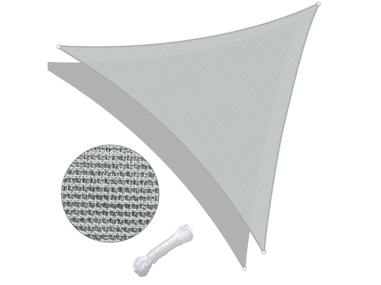 Yescom 28 Ft 97% UV Block Triangle Sun Shade Sail Canopy Cover Net for Patio Poolside