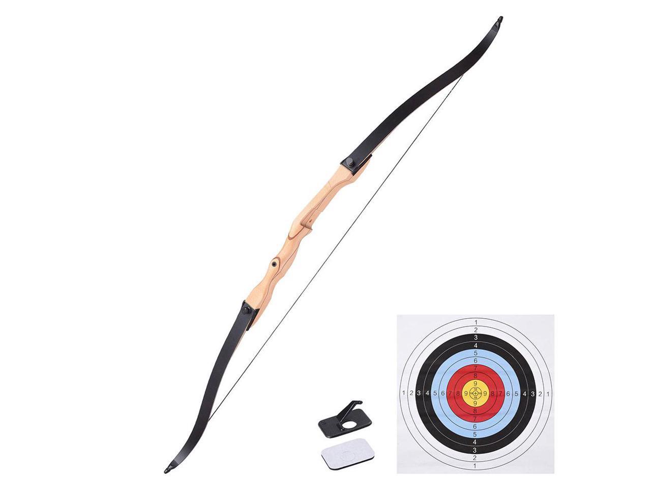 Yescom 68 Recurve Bow Right Hand Draw Weight 30lbs Traditional Archery Hunting Take Down Long Bow