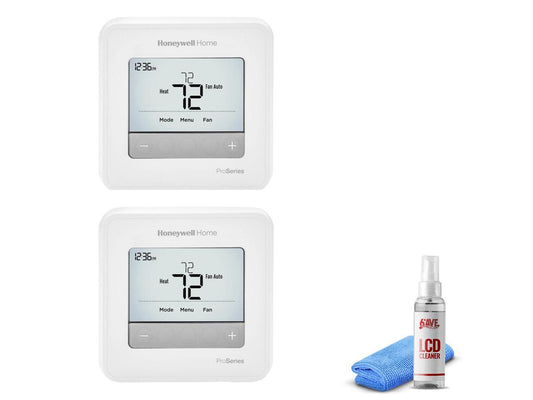 2-Pack Honeywell T4 Pro Series Programmable Thermostat TH4110U2005 + LCD Cleaner Bundle