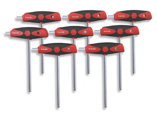 WIHA 54095 8 Piece Metric T-Shape Hex Key Set, 54095