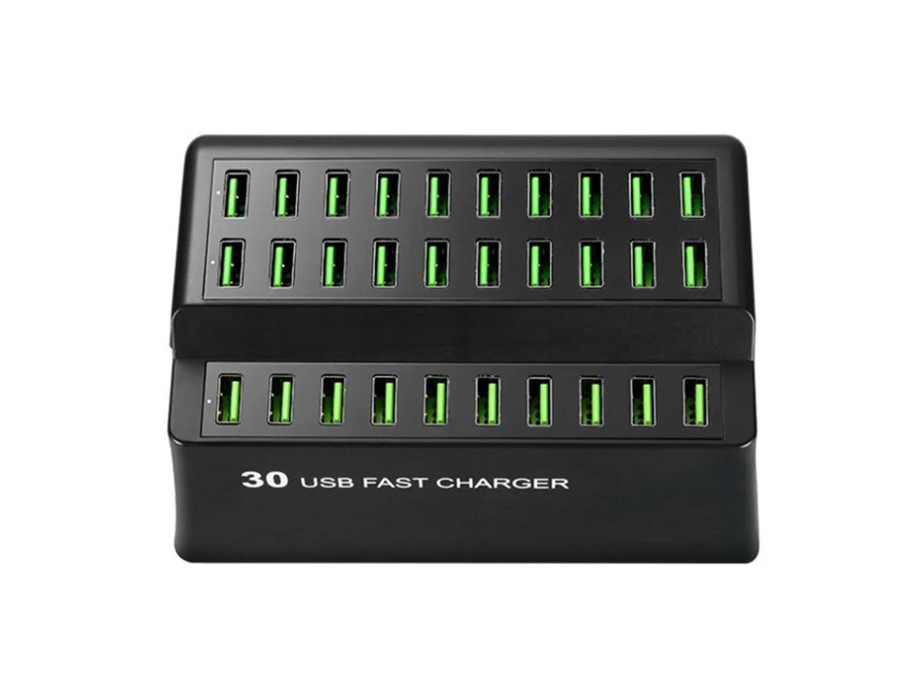 180W Multi USB Charger 30 Port USB Fast Charger Quick Charge Portatil, 30 USB Ports Quick Charge Charger Station,EU Plug